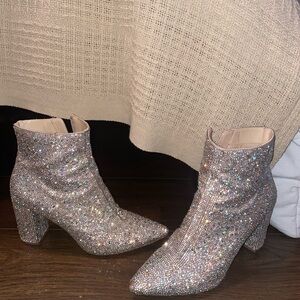 Betsey Johnson Glittering Heeled Boots